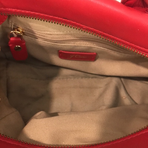 J Crew Crossbody Purse Womens Red Harper Leather Shoulder Bag Classic Bohemian - Picture 4 of 12